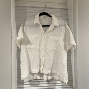 Madewell button down short sleeve sz M white